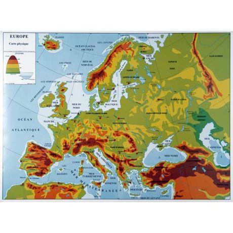 Carte de l'Europe physique