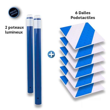 Kit balisage passage piétons - Blanc / Bleu