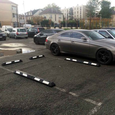 Butoirs de parking en caoutchouc - Bandes blanches