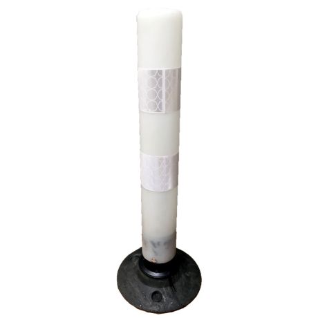 Balise articulée 360° + base caoutchouc - Blanc