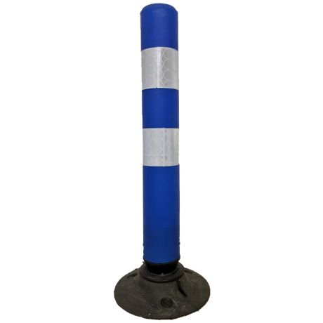 Balise articulée 360° + base caoutchouc - Bleu