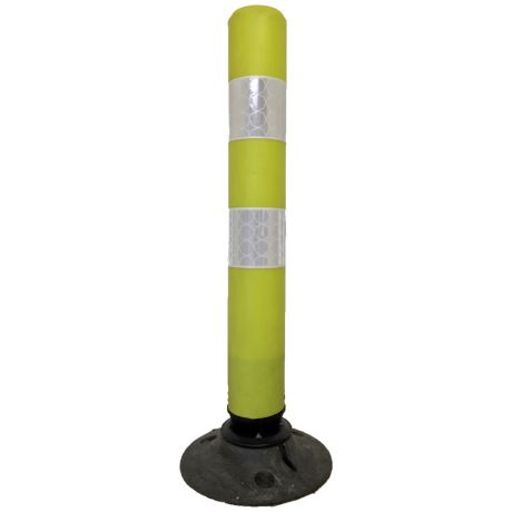 Balise articulée 360° + base caoutchouc - Jaune