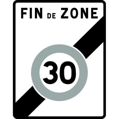 Panneau Fin de zone 30 B51