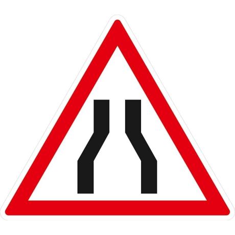 Panneau Danger Chaussée Rétrécie A3 Panneau Danger Chaussée Rétrécie A3