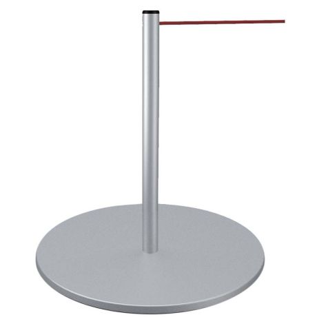 Poteau De Guidage Séparation D'Argent 4 Pcs Avec 2 Cordes Velours Rouges 1,5