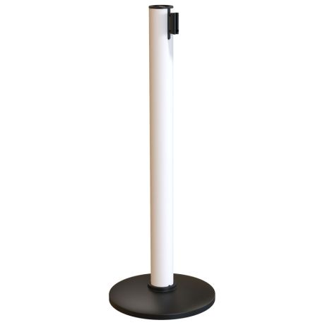 Poteau à sangle rétractable 2,5 m - Blanc