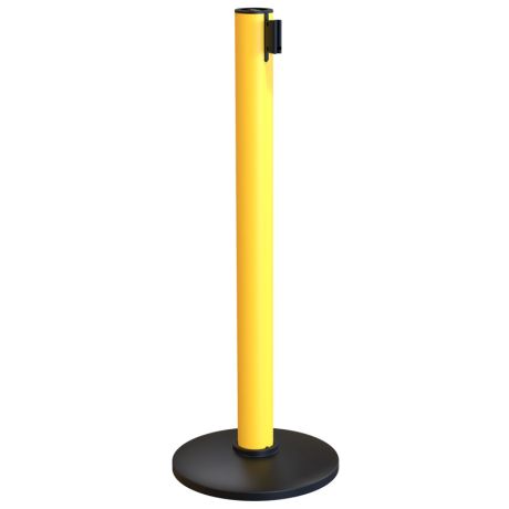 Poteau à sangle rétractable 2,5 m - Jaune
