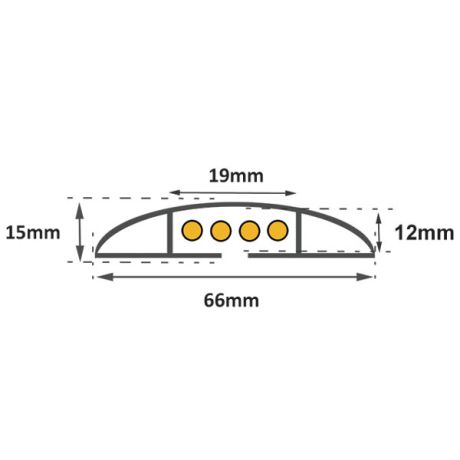 Schéma technique passe câble - Largeur 66 mm