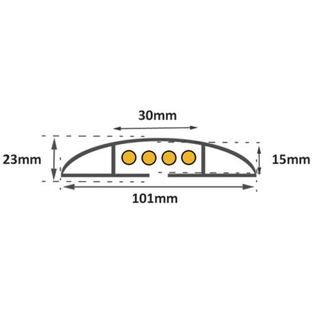 Schéma technique passe câble - Largeur 101 mm