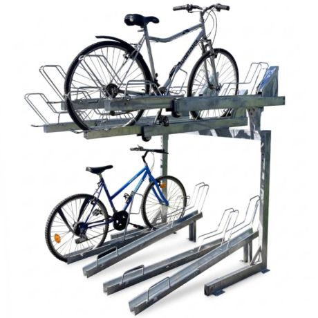 Rack range-vélos double étage