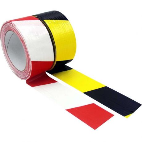 Ruban adhésif marquage 33 m noir/jaune ou rouge/blanc