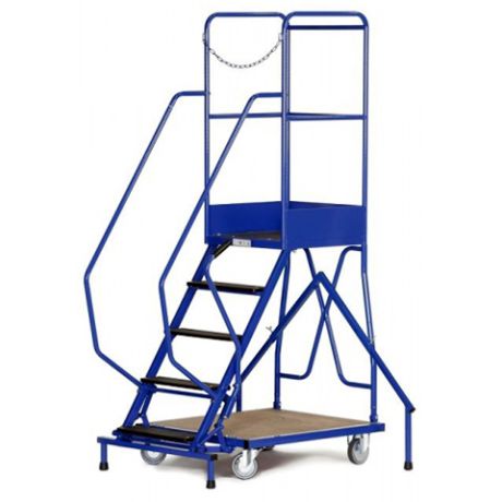 Escabeau roulant à immobilisation automatique