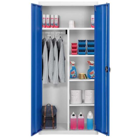 Armoire vestiaire en métal 2 portes avec serrure 2 places monobloc