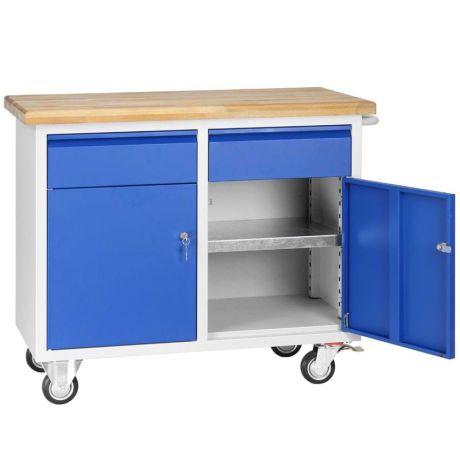 Etabli mobile professionnel - 2 portes + 2 tiroirs