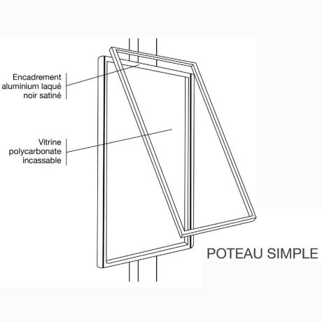 Schéma panneau porte-affiche - Version pour poteau
