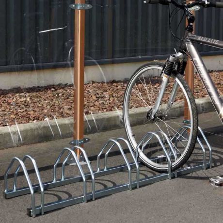 Râtelier pour 6 vélos en acier galvanisé, range vélos 6 places, râtelier  range vélo au sol