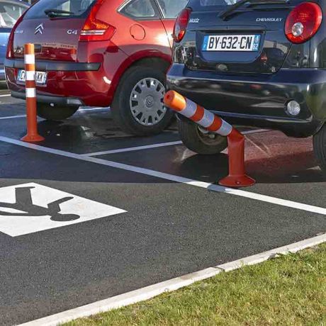 Balise flexible à mémoire de forme pour parking