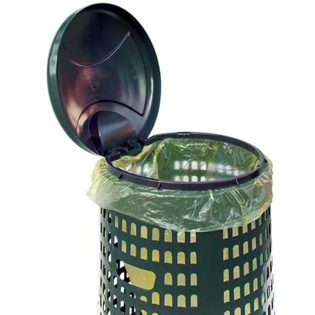 Poubelle ronde plastique perforée
