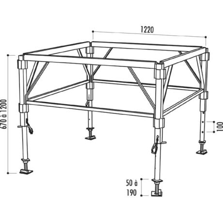 Schéma technique podium modulable