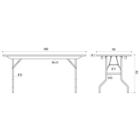 Schéma table pliante