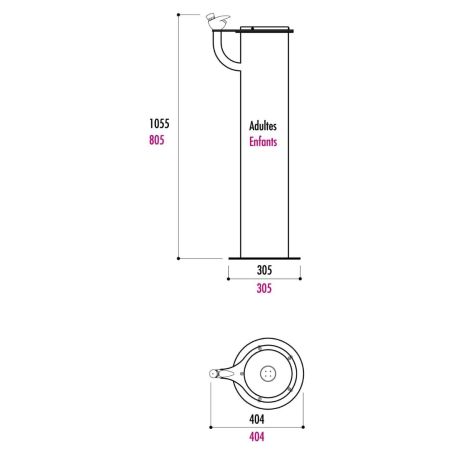 Schéma technique fontaine inox