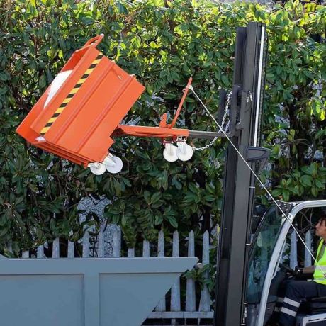 Benne basculante avec prise fourche 285 à 1610 litres