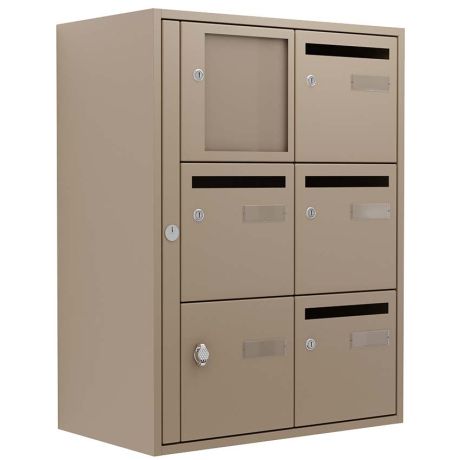 BAL Bristol : 2 colonnes X 3 cases Beige gris RAL 1019 + Option tableau d'affichage