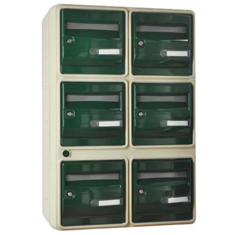 Bloc BAL Océan 2 colonnes X 3 cases (B6) - Portes vertes