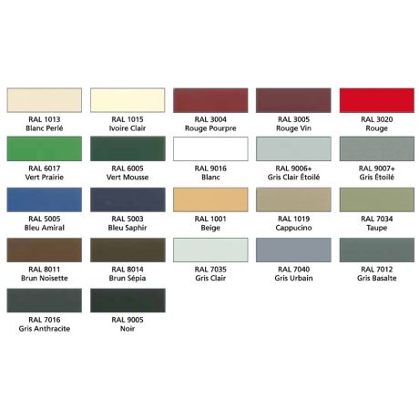 Coloris RAL disponibles