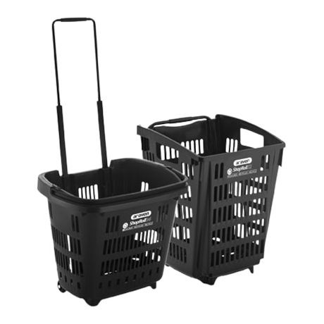 Panier magasin recyclé sur roulettes