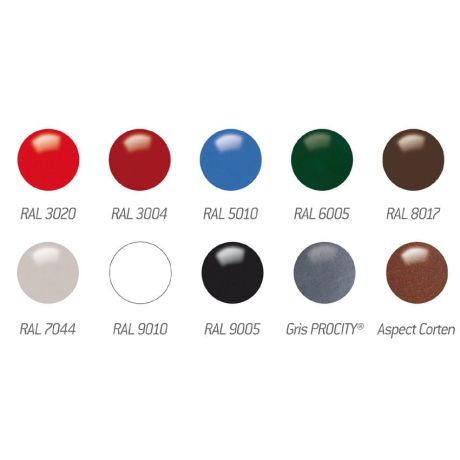 Coloris RAL disponibles