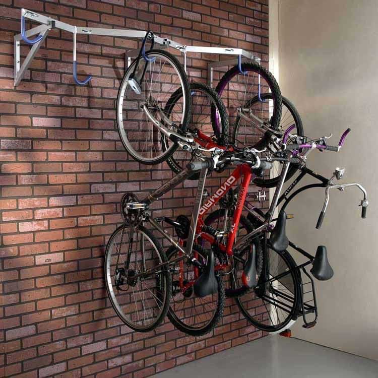 SUPPORT-VÉLO MURAL LOT de 4 Porte vélos Rangement vélo Accroche vélo 25