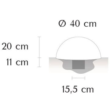 Borne demi-sphère acier - Diamètre 400 mm