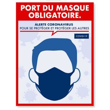 Affiche PVC Port du masque obligatoire