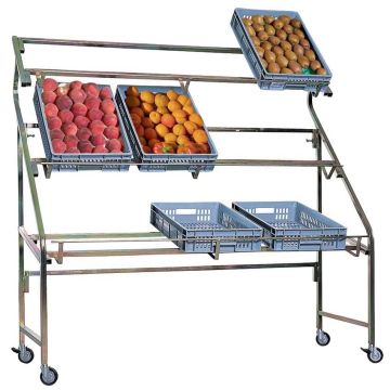 Présentoir à cagettes pour fruits et légumes