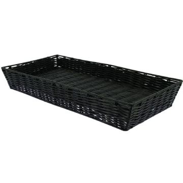 Manne rectangulaire polypropylène noire 50x25 cm certifiée contact alimentaire