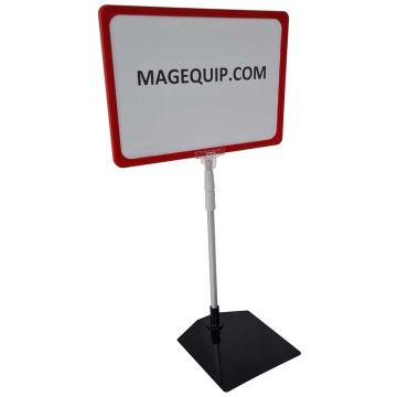 Cadre PLV sur pied réglable en hauteur - Cadre rouge