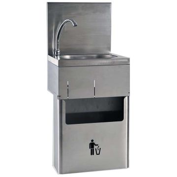 Lave-mains inox avec poubelle