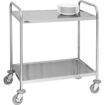 Chariot desserte inox 2 plateaux