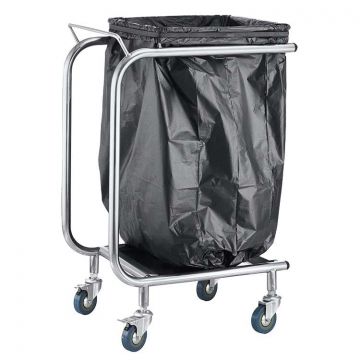 Support sac poubelle 110 litres mobile + couvercle - Mottez B077C