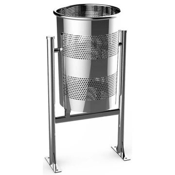 Poubelle basculante inox 60 litres