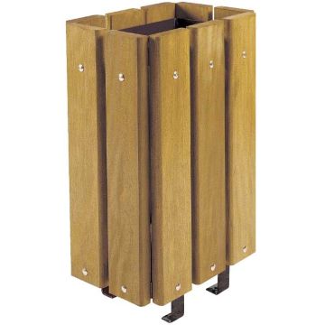 Mobilier urbain, Matériel de collectivités, Bancs de jardin, Extérieur  Poubelle extérieur triangle 60L imitation bois - Mobilier urbain