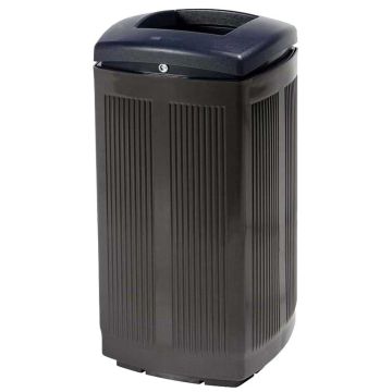 Poubelle extérieure polyéthylène haute densité - Gris RAL 7021