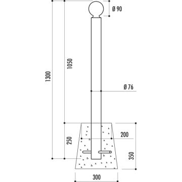 Potelet de ville à boule économique