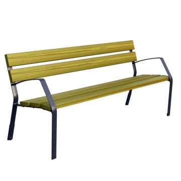 Banc public fonte et lames bois autoclave