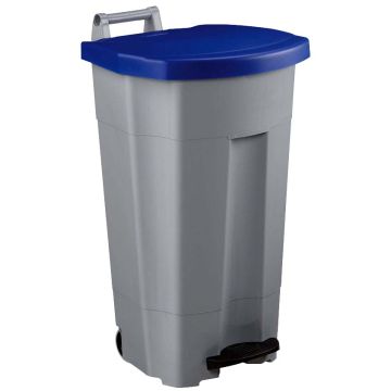 Poubelle Boogy 90L - Gris - Couvercle Jaune
