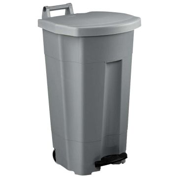 Poubelle Boogy 90L - Gris - Couvercle Jaune