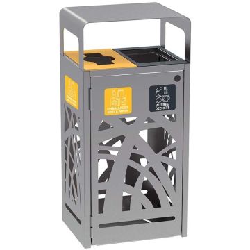 Poubelle tri-sélectif inox 2 X 60L