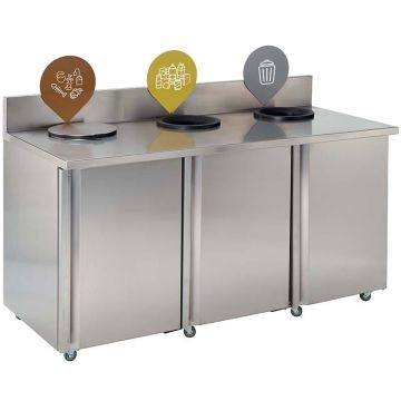 Meuble tri restauration collective inox