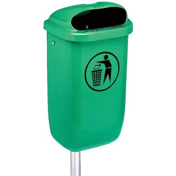Corbeille polyéthylène haute densité 50L coloris gris – poubelle de ville pour espaces extérieurs
